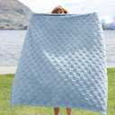 Bedsure GentleSoft Light Blue Throw Blanket for Couch - Checkered Fleece Blankets Gifts for Kids Girls, Cute Soft Cozy Throw for Bedroom Home Decor Gifts, 50x60 Inches (Blue)