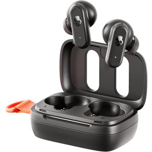 Skullcandy Dime 3 Wireless Earbuds, Bluetooth Headphones, Noise Isolating Fit, Up to 20 Hours Battery, Microphone for iPhone Android, Easy Carry with Integrated Lanyard - True Black