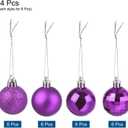uxcell 24Pcs Purple 1.57 Inch Christmas Balls Ornaments Shatterproof Ornaments Hanging Balls for Xmas Trees, Wedding, Party Decorations