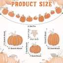 8.2 ft Fall Decorations Wooden Polka Dot Pumpkin Garland Thanksgiving Fall Banner Rustic Farmhouse Wood Bead Garland Halloween Pumpkin Hanging Decor for Fireplace Mantel Wall Home Window (Orange)