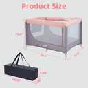 Pamo Babe Compact Pack and Play - Portable Crib for Baby, Lightweight Foldable Travel Playard with Mattress Pad & Carry Bag, Safe Breathable Travel Bed for Home, Trips & Family Visits, Pink