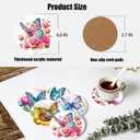 Diamond Art Coasters 8 Pack with Holder DIY Diamond Painting Coasters Crafts Diamond Art Kits for Adults Beginners Gifts for Women Man 4X4 in (Colorful girls-8pc)