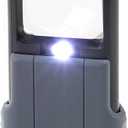 Carson MiniBrite LED Lighted Slide-Out Aspheric Magnifier with Protective Sleeve (PO-55), 5X, Gray (Single Pack)