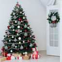 30 Pcs Velvet Christmas Ball Ornaments, Christmas Tree Ball Ornaments Flocked Plastic Balls Xmas Hanging Decorations for Tree Holiday Party (Dusty Blue, 3.15 Inch)