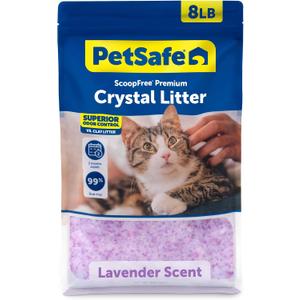 PetSafe ScoopFree Odor Control Crystal Cat Litter, Lavender Scent, 8 Lb Bag