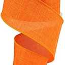 Solid Canvas Wired Edge Ribbon, 10 Yards (New Orange, 2.5 Inch)