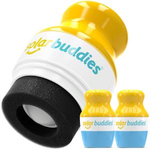 Solar Buddies Sunscreen Applicator - Blue Pack of 1 - BPA-Free Refillable Roll on Sponge Sunscreen, Suncream & Lotion Applicator For Kids, Adults & Families - Holds 3.4fl oz, Perfect Size for Travel