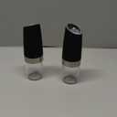 KIARYUOLL Gravity Electric Salt And Pepper Grinder Set, Automatic Salt And Pepper Grinder Set, Battery Powered (6 AAA Batteries Each), Adjustable Roughness, LED Light, 2 Pack, (Black)