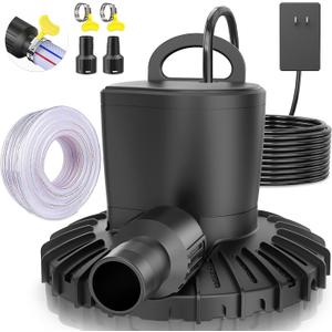 SZMP 3000L/H Automatic On Off Swimming Pool Cover Pump, with 2 Hose Adapters, 49.2ft Power Cord & 23ft Drainage Hose, Submersible Sump Pump for Pool, Hot Tubs, Water Beds