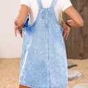 ELLEVEN Denim Overalls Dress for Women Summer, Adjustable Straps Sleeveless Jean Dresses Loose Denim Romper with Pockets (Blue, M)