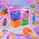 Squishies Stress Cube Toys,Adults Squishies Anxiety Relief Maltose Ball,Gel Filled Stretchy Stress Balls, Sensory Toy with a Super Solid Squish for Anxiety Relief Sensory & Focus (Blue)