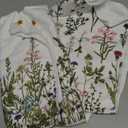 Artoid Mode Wildflower Floral Kitchen Towels Dish Towels, 18x26 Inch Leaves Holiday Decoration Hand Towels Set of 2 (Beige)