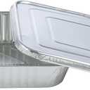Aluminum Pans With Lids 9x13 [10 Sets] Aluminum Foil Pans Trays With Lids - Half Size Tin Foil Disposable Pans For Baking, Cake Serving Dishes, Roasting, Heating, Serving & Lining Steam-Table Trays