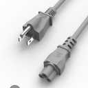 2 x US 110V Power Cord Replacement for Portable Electric Kettle for Travel - Grey
