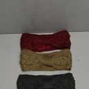 WILLBOND 3 Pieces Winter Cable Knit Headbands Fleece Lined Headbands Thick Crochet Turban Bowknot Ear Warmer for Women Girls