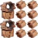 ALPHA Living HOME Napkin Rings Set of 12 for Dinner Parties, Weddings Receptions, Family Gatherings, Everyday Use - Set Your Style with Daily Use Table Dcor Accessories (Brown)
