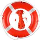 Life Ring 23"/28" Boat Safety Throw Rings with Water Floating Lifesaving Rope Life Preserver Ring Buoy with Reflective Tape & Grab Lines for Rescue Lifesaving - Orange