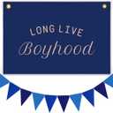 3 x Long Live Boyhood Canvas Banner Playroom Wall Decor -Vintage Wall Art Toddler Boys Room Trendy Wall Decor