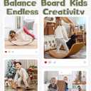 Gentle Monster Wobble Balance Board, Wooden Montessori Toy Rocker Board Natural Wood Kids Toddler Open Ended Learning Toy Yoga Curvy Board for Adult Office Classroom Christmas Gifts