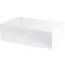 Purple Q Crafts White Hard Gift Box With Magnetic Closure Lid 14" x 9" x 4" Rectangle Favor Boxes With White Glossy Finish (1 Box)