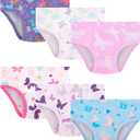 Girls and Toddlers 100% Cotton Underwear Tagless Soft Panties Size 7-8T (6-Pack)
