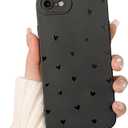 Lovmooful Compatible for iPhone 7/8/SE2/SE3 Case Cute Cool Heart Black Design for Girls Women Soft TPU Shockproof Protective Girly for iPhone 7/8/SE2/SE3-Heart