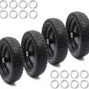 AR-PRO (4-Pack) 13" Flat Free Tire and Wheel - with 5/8" Axle Bore Hole, 2.17" Offset Hub - 13 lnch Solid Wheels Compatible with Garden wagon Cart,Hand Trucks,Utility Cart and Lawnmower Yard Trailers