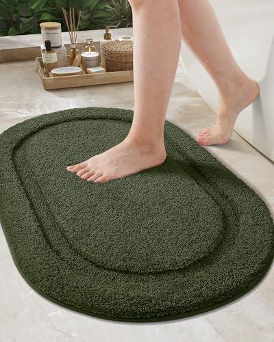Color&Geometry Green Bathroom Rugs, Non Slip, Absorbent, Soft, Washable, Thick Bath Mat, 24"x36" Small Bath Rug Bath Mats for Bathroom Floor, Shower, Sink, Vanity