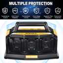 Adisipsoarin Super Battery Charger for Dewalt 20v Battery, 6-Ports Simultaneous Rapid Charger Station Compatible with Dewalt 20v Lithium Ion Battery and Tools DCB104 Charger