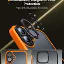 JUESHITUO for iPhone 16 Plus Case with 1X Screen Protector, [Tailored for MagSafe] [Mil-Grade Shockproof Defense] with Integrated Lens Protection Translucent Phone Case for iPhone 16 Plus, Orange