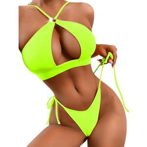 Keyhole Bikini, Cutout, High Cut, Low Rise, 2 Piece L
