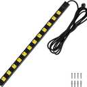 SURAIELEC 12 Outlet Long Metal Power Strip, 15 FT Cord Surge Protector, Angled Flat Plug, Wide Spaced Outlet Power Bar, 15A Breaker, Wall Mountable, Industrial Heavy Duty for Work Bench, Shop, Garage