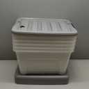 Amazon Basics Plastic Storage Containers with Secure Latching Lids, Stackable Organization Bins, 32 Quart, Set of 6, Clear/Grey