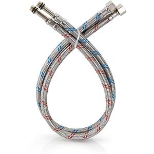 Midanya 32-Inch Long Faucet Water Supply Lines, Braided Stainless Steel Supply Hose 3/8-Inch Female Compression Thread x M10 Male Connector, x 2 Pcs (1 Pair)