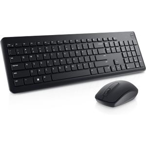 Dell Wireless Keyboard and Mouse - KM3322W, Wireless - 2.4GHz, Optical LED Sensor, Mechanical Scroll, Anti-Fade Plunger Keys, 6 Multimedia Keys, Tilt Leg - Black
