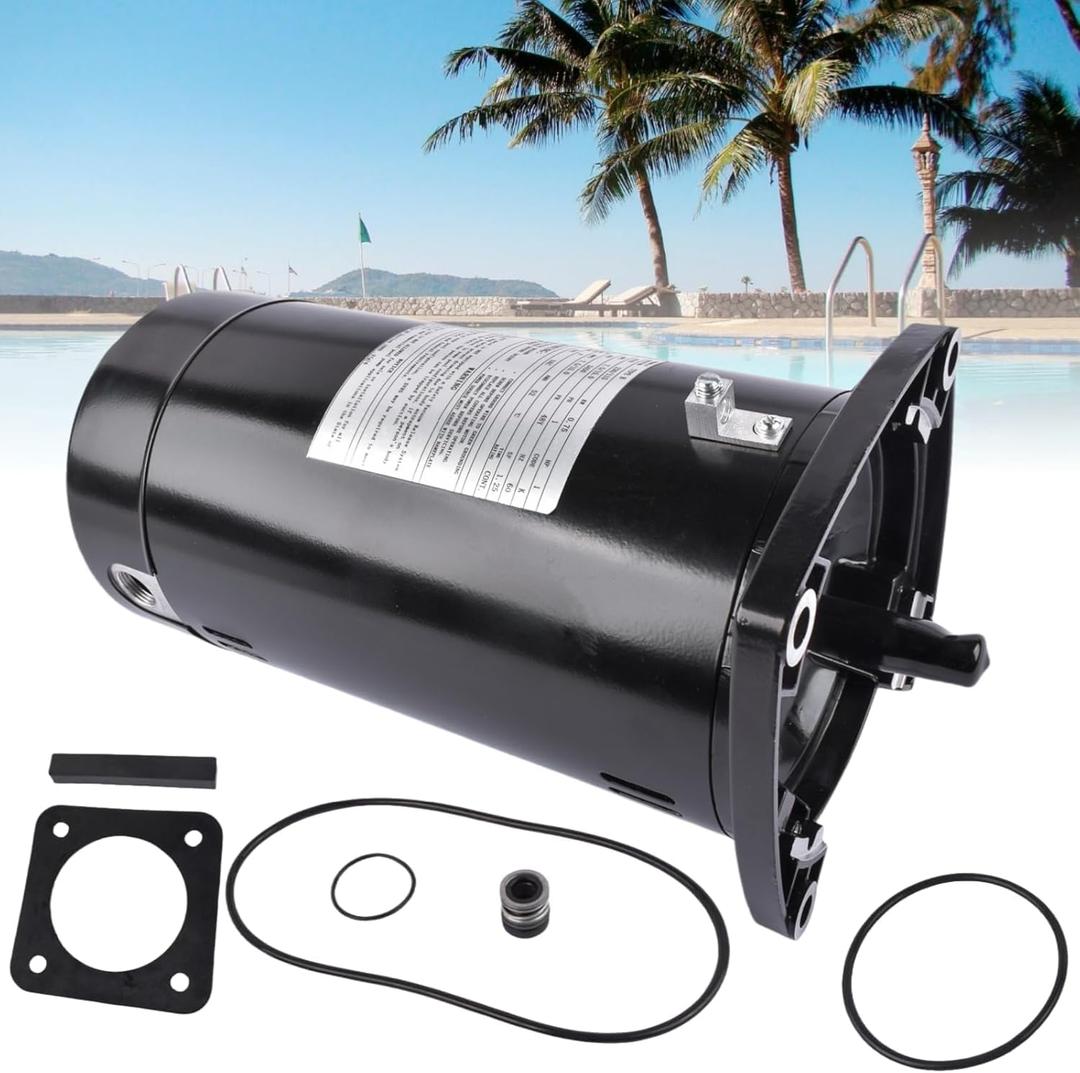 USQ1102 Swimming Pool Pump Motor Kit Square Flange 1HP, 3450 RPM, 48Y Frame, 60 HZ, ODP Enclosure Replacement for A O Smith Reliability for Your Pool Pump Vahaha