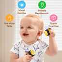 JoyCat Baby Toys 6-12 Months - Soft Baby Beehive with 5 Sensory Bees - Rattle, Crinkle Paper, Squeaker, Mirror, Busy Montessori Soft Toys for Toddlers 0-3 Years Old - Baby Easter Basket Stuffers Gift