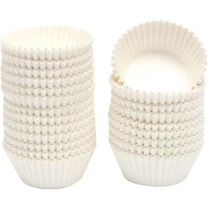 qiqee 300 Count Jumbo Cupcake Liners White Muffin Liners Food Grade Baking Cups Paper No SmellsLarge Size