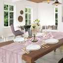 2 x Dusty Pink Easter Cheesecloth Table Runner 10FT Boho Cheese Cloth Table Runner for Baby Shower Wedding Bridal Decorations 35*120 Inch Long Gauze Table Runners for Birthday Garden Party