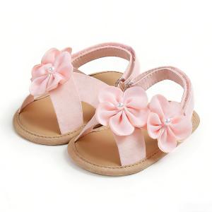 Meckior Infant Baby Girls Flower Summer Sandals Open Toe Princess Dress Wedding Flats Newborn Toddler Soft Non-Slip Sole First Walker Crib Shoes