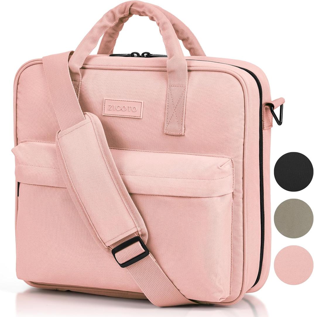 Sturdy 3 Ring Zipper Binder with Shoulder Strap for School - Beautiful 2 Inch Zip Up Binder with Extra Pockets Holds 500 Sheets, Books & Laptop - Easy to Carry Trapper Keeper Made of Premium Fabrics (Pink)