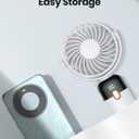 TOPK Portable Handheld Fan, 5000mAh Battery Operated Fan With LED Display, Handheld/Neck/Desk 3 in 1 Personal Mini Desk Fan, 360 Rotatable 4 Speed Small Fan for Makeup, Home, Office, Travel, Outdoor