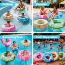 Sloosh 4 Pack Inflatable Pool Floats, Pool Tube Rings, Swim Tubes, Floaties Toys, Beach Swimming Party Toys for Kids and Adults