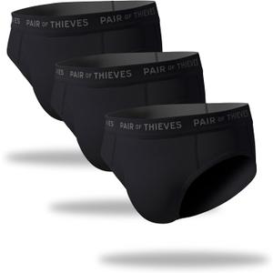 Pair of Thieves Super Fit Mens Briefs, 3 Pack Underwear, AMZ Exclusive (Medium, Black)