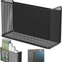 Buyyyit Magnetic Basket Fridge Lint Bin Dryer Ball Holder Laundry Room Organization Home Storage for Class Office School (Mesh(1-Pack) Black/L)