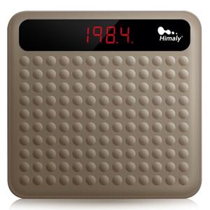 himaly Digital Body Weight Scale Bathroom Scale, Step-On Technology High Precision Measurements Scales with Large Non Slip Silicone Platform and LCD Digital Display, 400lbs/180kg Capacity, Brown (12.2 x 11.8)