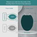 Dark Green Elongated Toilet Seat Natural Wood Toilet Seat with Zinc Alloy Hinges, Easy to Install also Easy to Clean, Scratch Resistant Toilet Seat by Angol Shiold (Elongated, Dark Green)