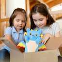 PEACH CAT Long Dragon Cat Plush Pillow Cute Dragon Cat Stuffed Animal for Boys and Girls Blue 19.6"