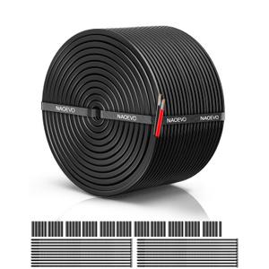NAOEVO 18 Gauge Wire 2 Conductor Electrical Wire, 18 AWG Stranded PVC Cord, 12V Low Voltage/Tinned Copper/Flexible Cable for Automotive Wiring, Lamp Cord, Marine Cable (100FT)