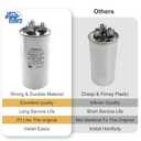 55 + 5 uF 55 + 5 MFD ±5% 370 VAC Dual Run Round Start Capacitor for AC Unit Fan Motor Start, Heat Pump, Condenser Straight Cool. Compatible with GE # C3555R / 97F9815